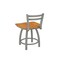 Holland Bar Stool Co 18" Low Back Swivel Vanity Stool, Nickel Finish, Med Maple Seat 41118ANMedMpl - alternate 3